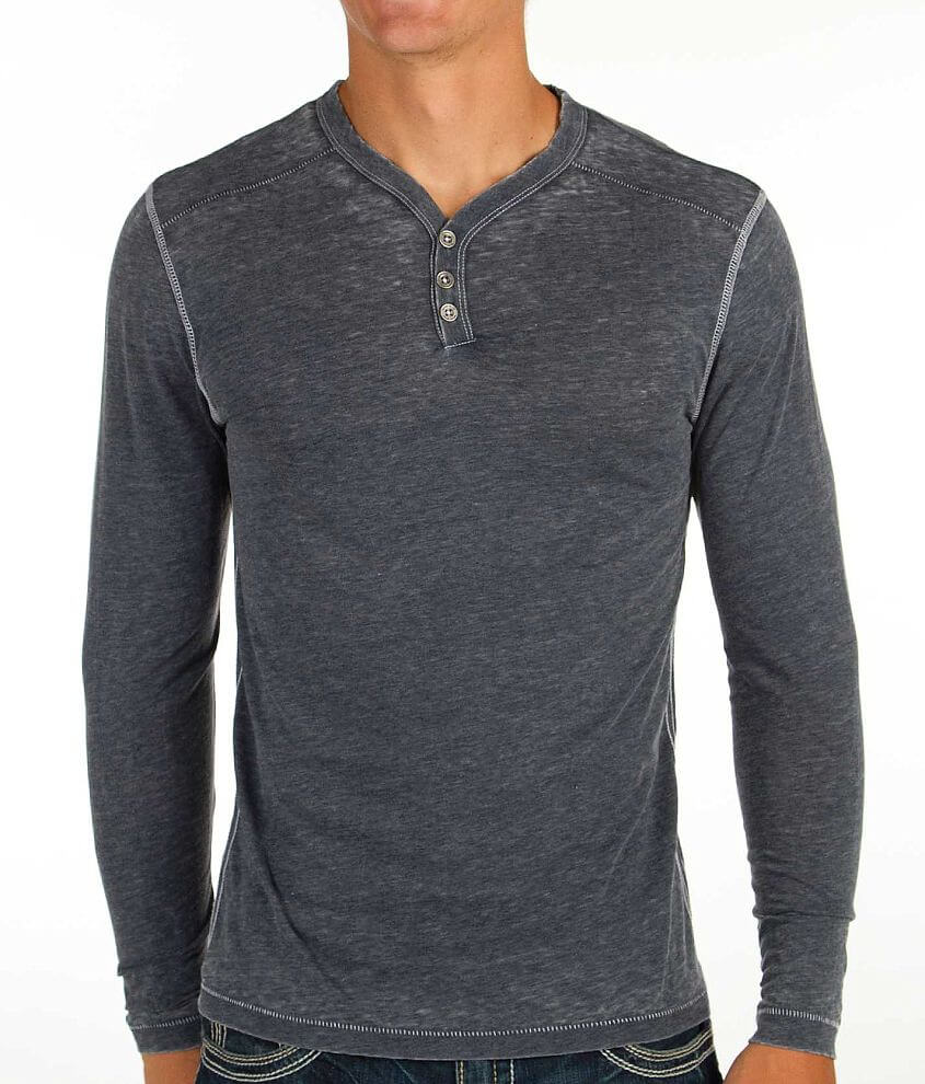 Buckle Black Paperback Henley front view