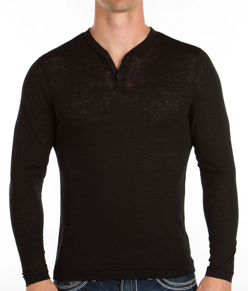 Buckle Black Paperback Henley front view