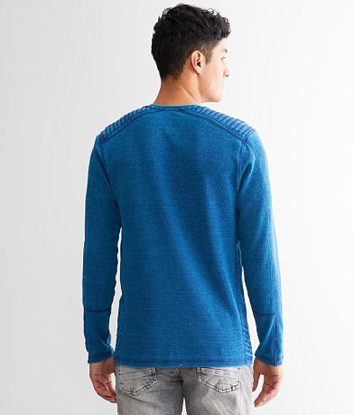 Buckle Black Washed Thermal Henley BACK