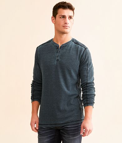 Buckle Black Burnout Thermal Henley front view