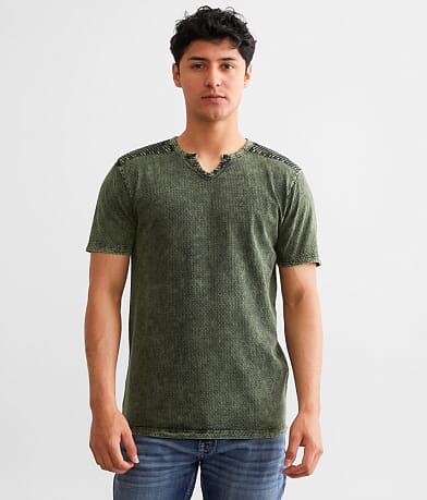 Buckle Black Textured Knit T-Shirt front view