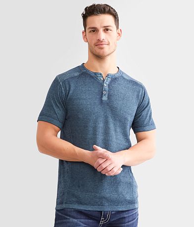 Buckle Black Burnout Henley front view