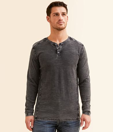 Buckle Black Slub Henley front view