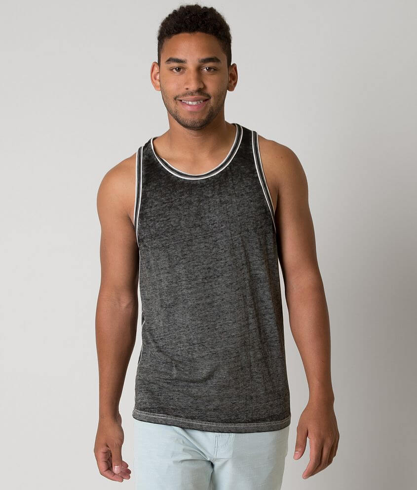 Buckle Black Space Tank Top front view