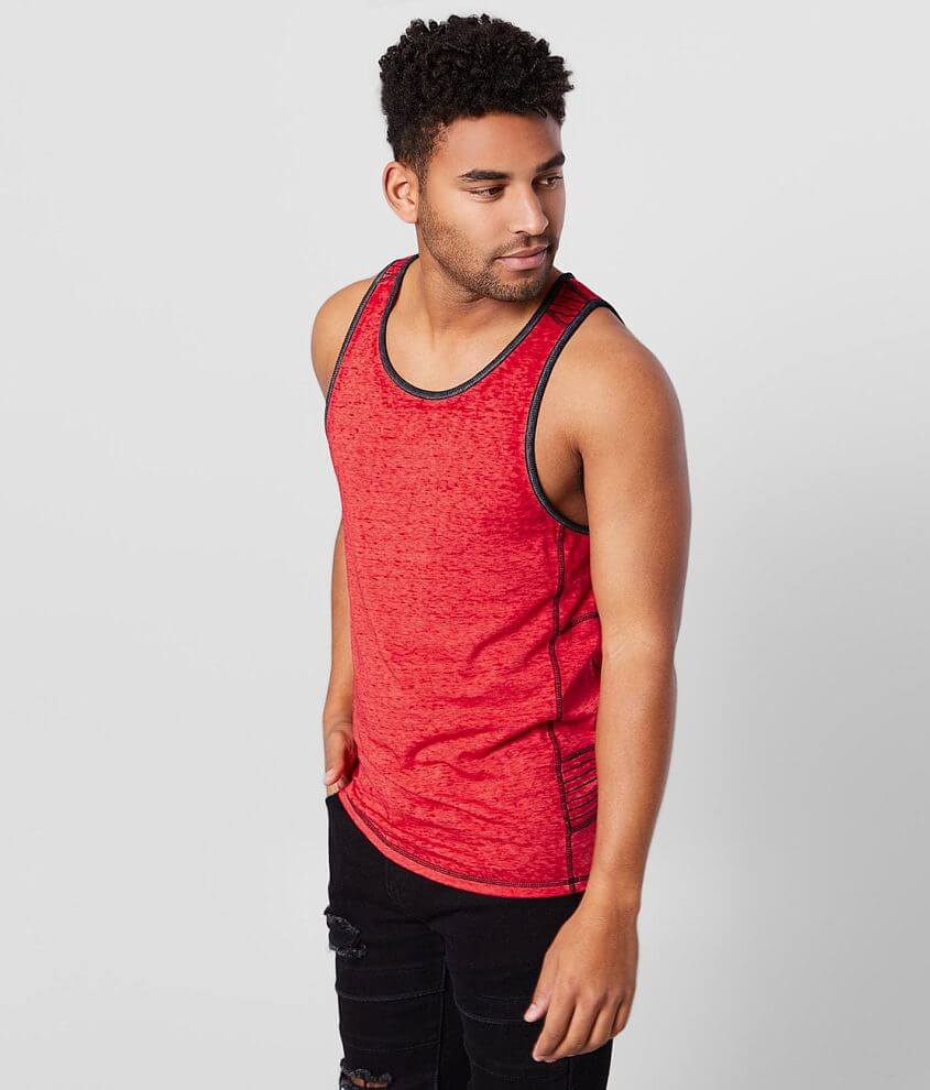 Buckle Black Mixed Media Tank Top - Men's Tank Tops in Lollipop Living ...