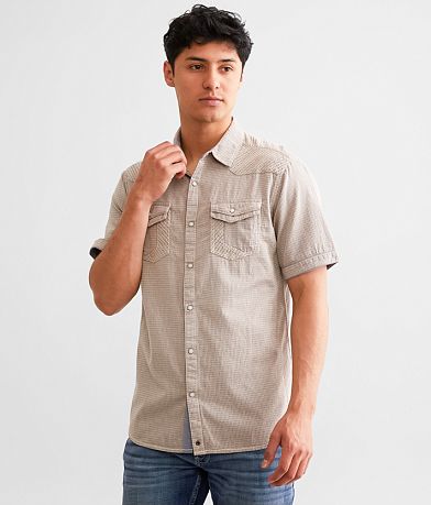 Buckle Black Textured Athletic Shirt front view