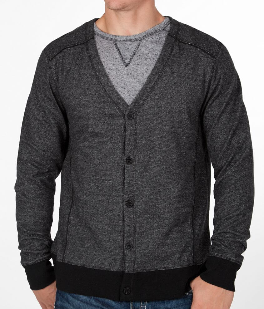 Buckle Black Cardigan Sweater front view