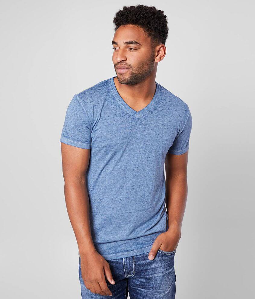 Buckle Black Burnout V-Neck T-Shirt - Men's T-Shirts in Estate Blue ...