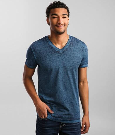 Buckle Black Burnout V-Neck T-Shirt front view