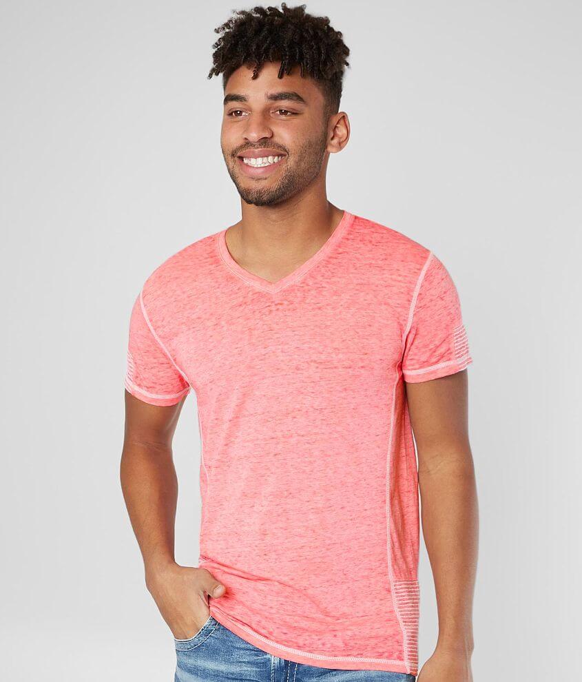 Buckle Black Tripunto Burnout T-Shirt - Men's T-Shirts in Pink Lemonade