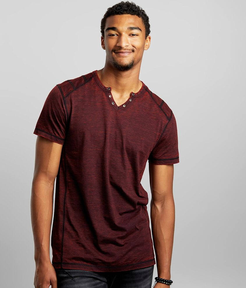 Buckle Black Burnout T-Shirt - Men's T-Shirts in Haute Red | Buckle