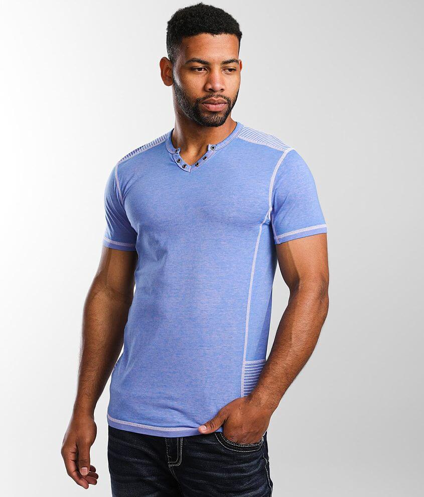 Buckle Black Burnout T-Shirt - Men's T-Shirts in Azure Blue Mauve Mist