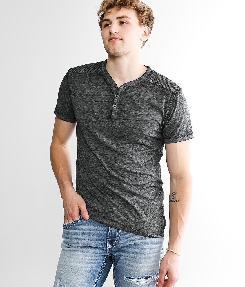 Buckle Black Thermal Henley - Men's T-Shirts in Lunar Rock