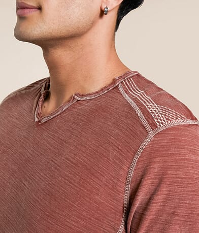 Buckle Black Split Neck T-Shirt misc detail 1 view