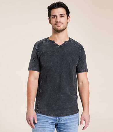 Buckle Black Slub Knit T-Shirt front view