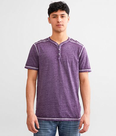 Buckle Black Burnout Thermal Henley front view