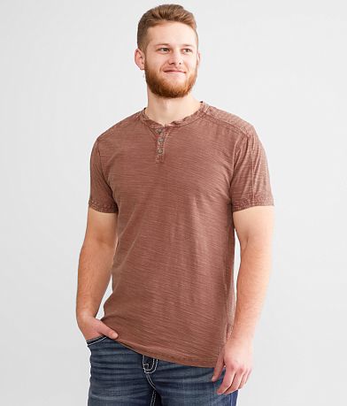 Buckle Black Slub Knit Henley front view