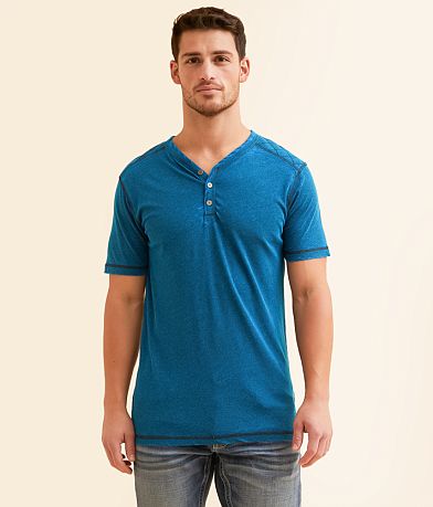 Buckle Black Burnout Henley front view