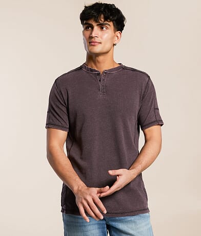 Buckle Black Burnout Thermal Henley front view