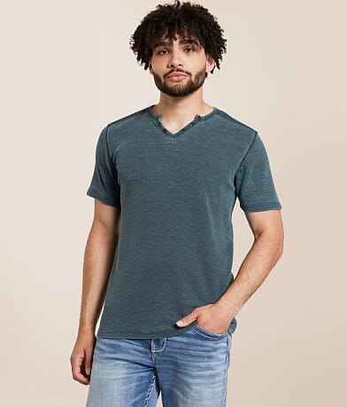 Buckle Black Burnout Thermal Henley front view