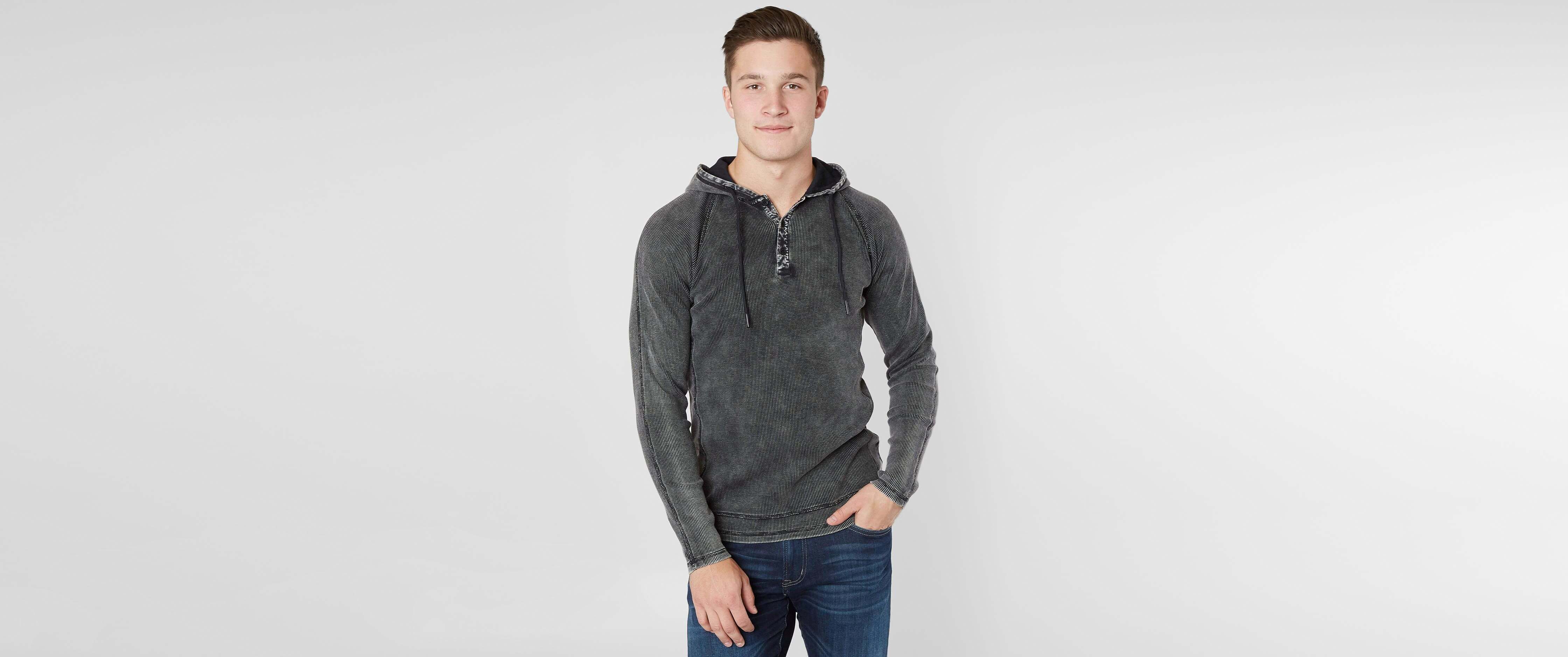 black henley hoodie