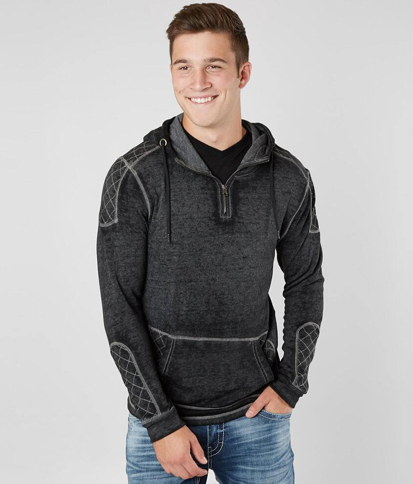 Buckle Black Quilted Sweatshirt front view