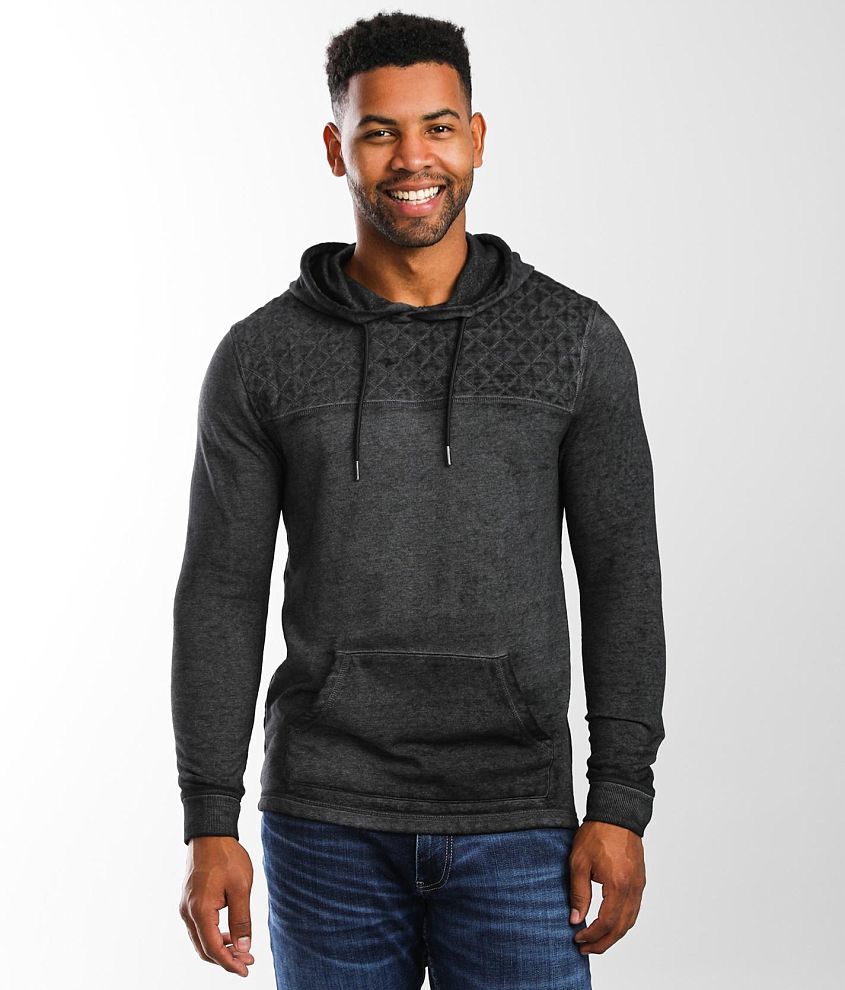 Buckle Black Quilted Burnout Hoodie front view