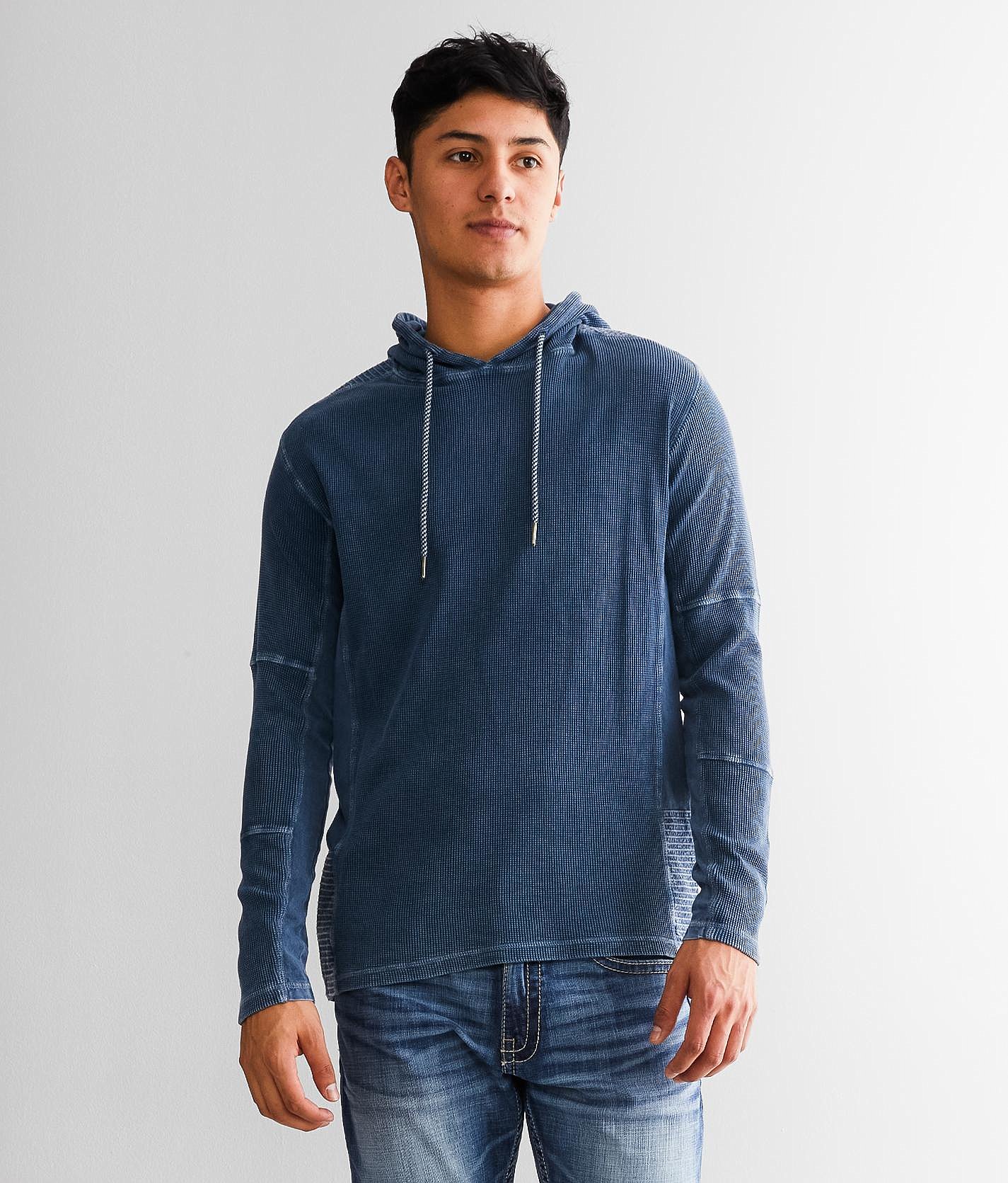 Buckle Black Acid Washed Hoodie - Men's Sweatshirts In Blue Night | Buckle