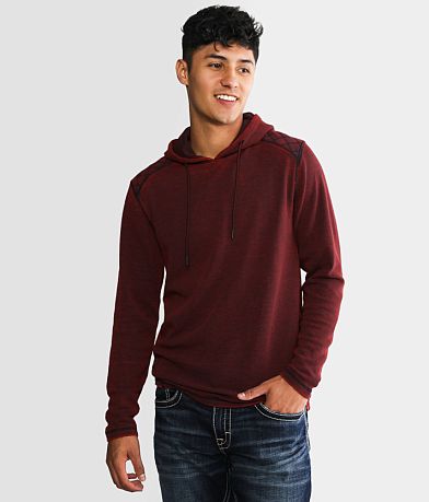 Buckle Black Heathered Thermal Hoodie front view