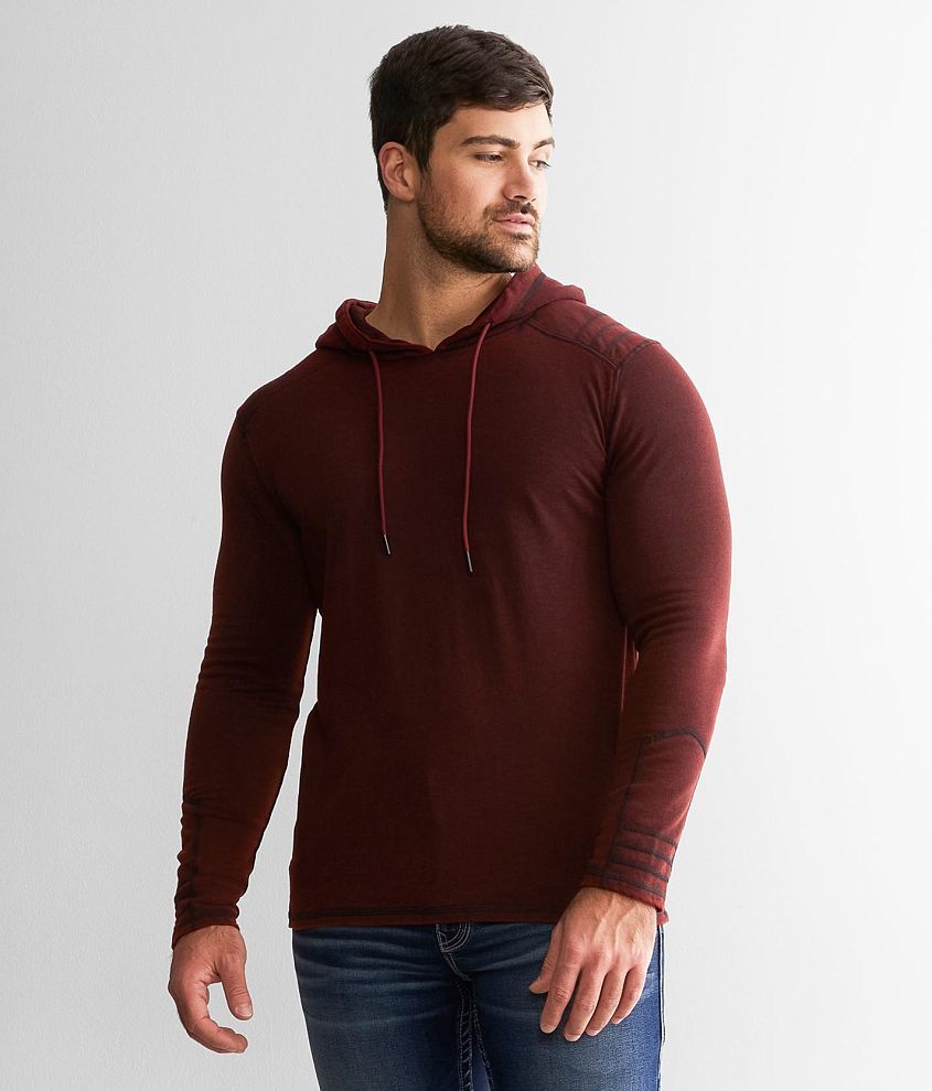 Buckle Black Pieced Knit Hoodie - Men's Sweatshirts in Red Dahlila | Buckle