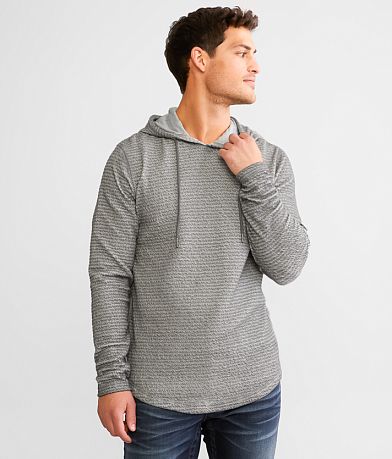 Buckle Black Textured Hoodie front view