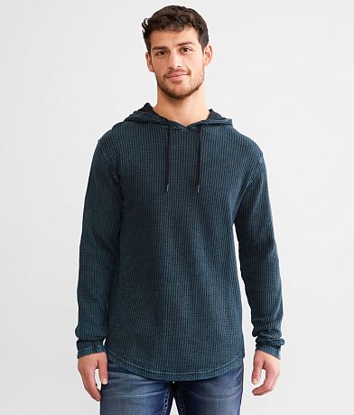 Outpost Makers Fleece Waffle Knit Hoodie - Men's Sweatshirts in Phantom  Black