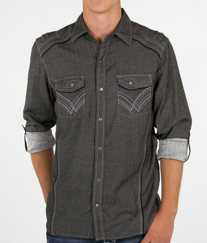 Buckle Black Dobby Shirt front view