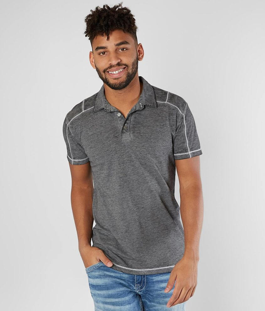 Buckle Black Unafraid Polo - Men's Polos in Black White | Buckle