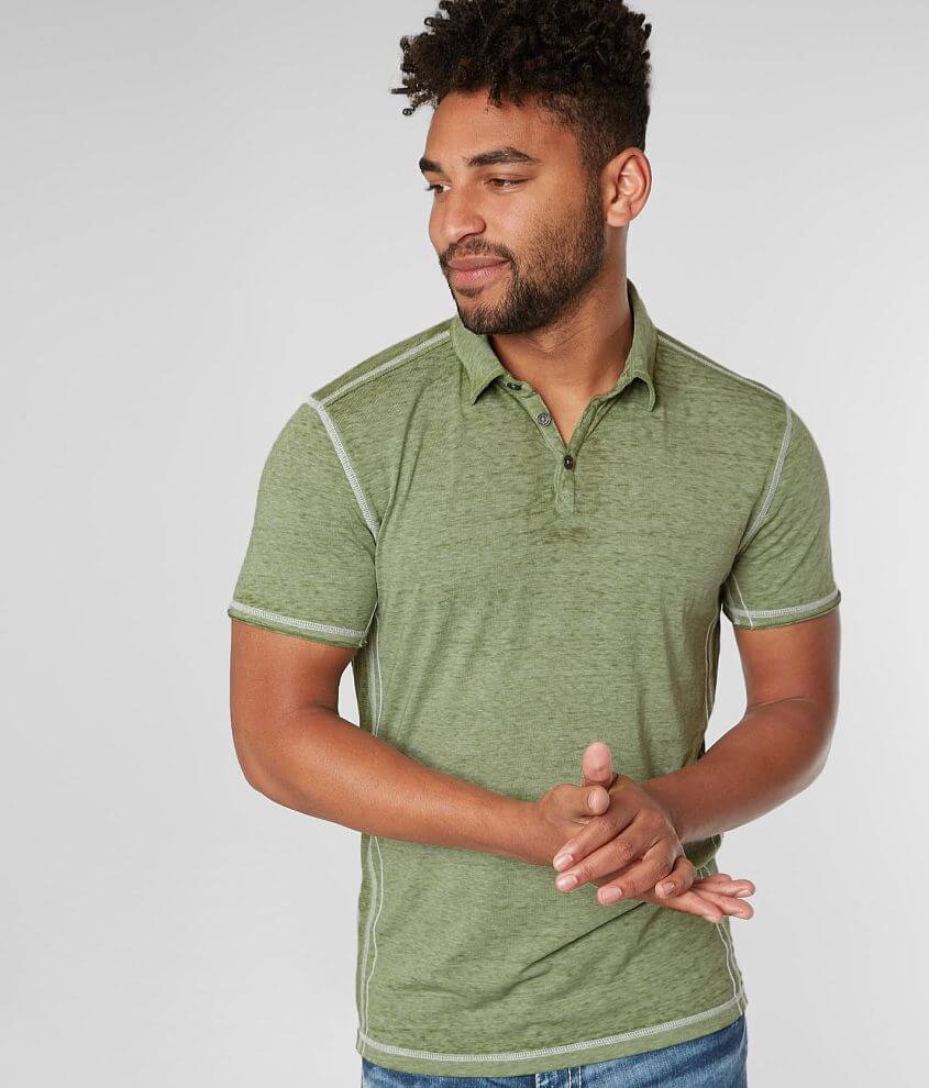 Buckle Black Mixed Media Polo