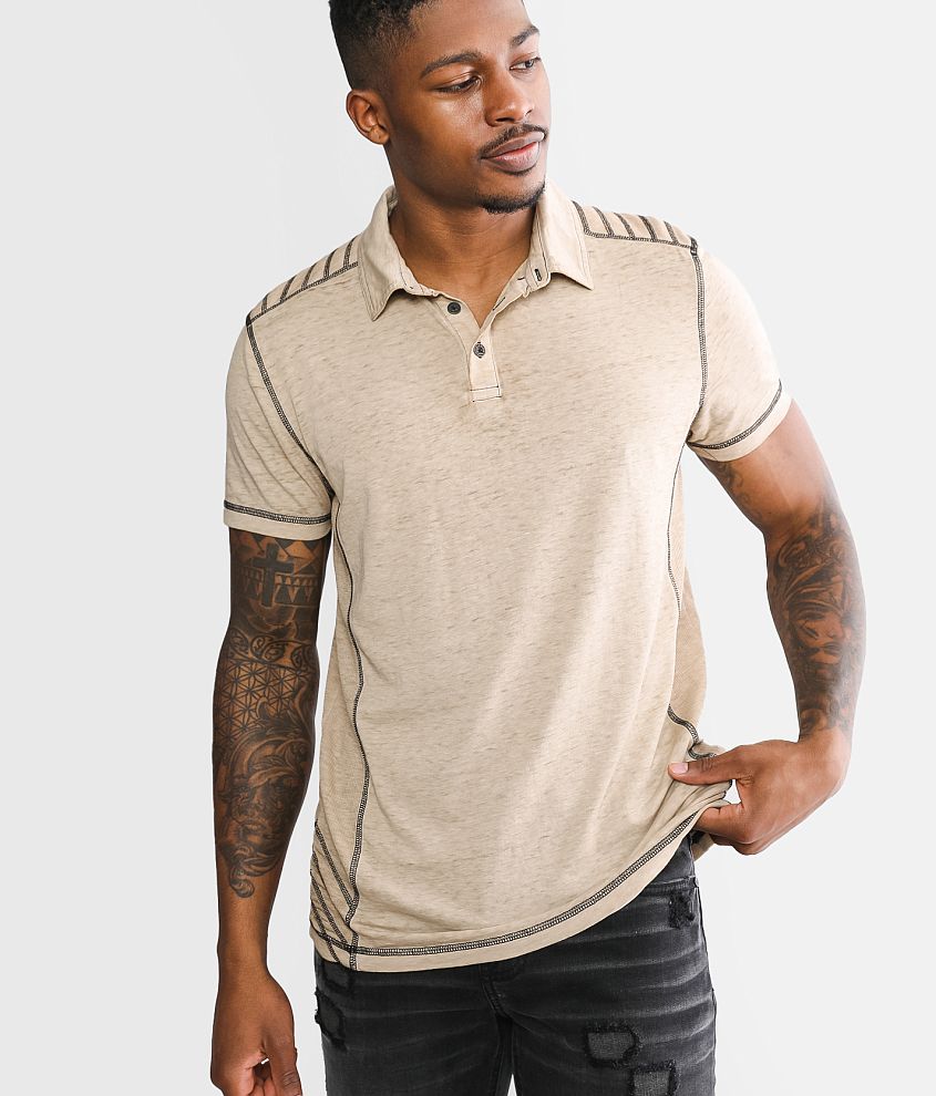 Buckle Black Burnout Polo - Men's Polos in Caribou | Buckle