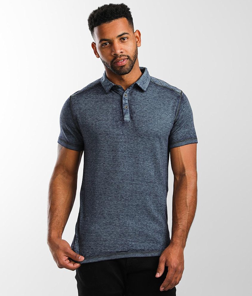 Buckle Black Burnout Thermal Polo front view