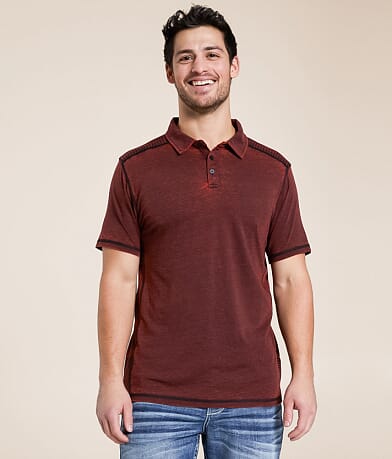 Buckle Black Burnout Polo front view