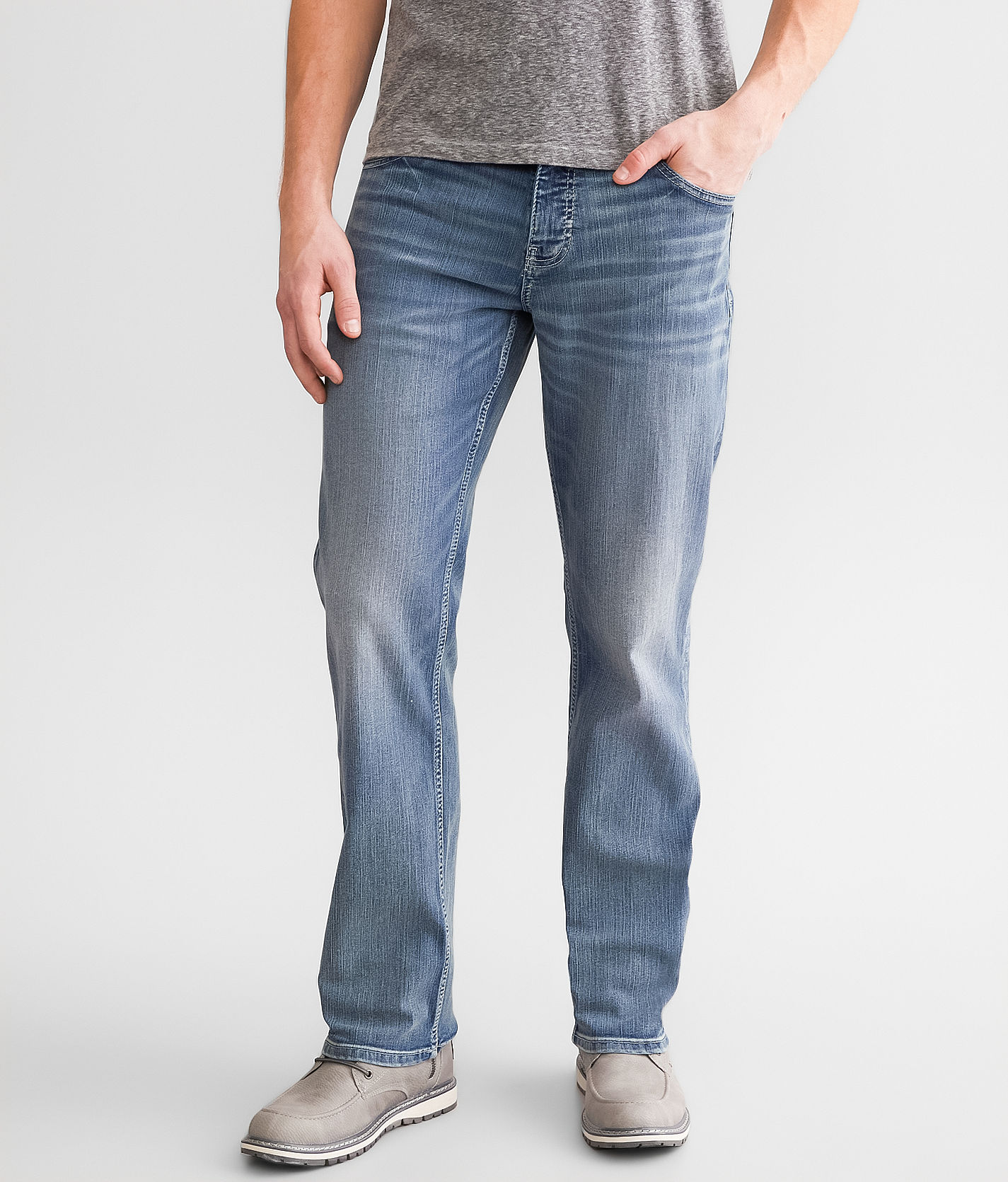 Mens Straight Fit Jeans, Stretch & Belted Straight Jeans