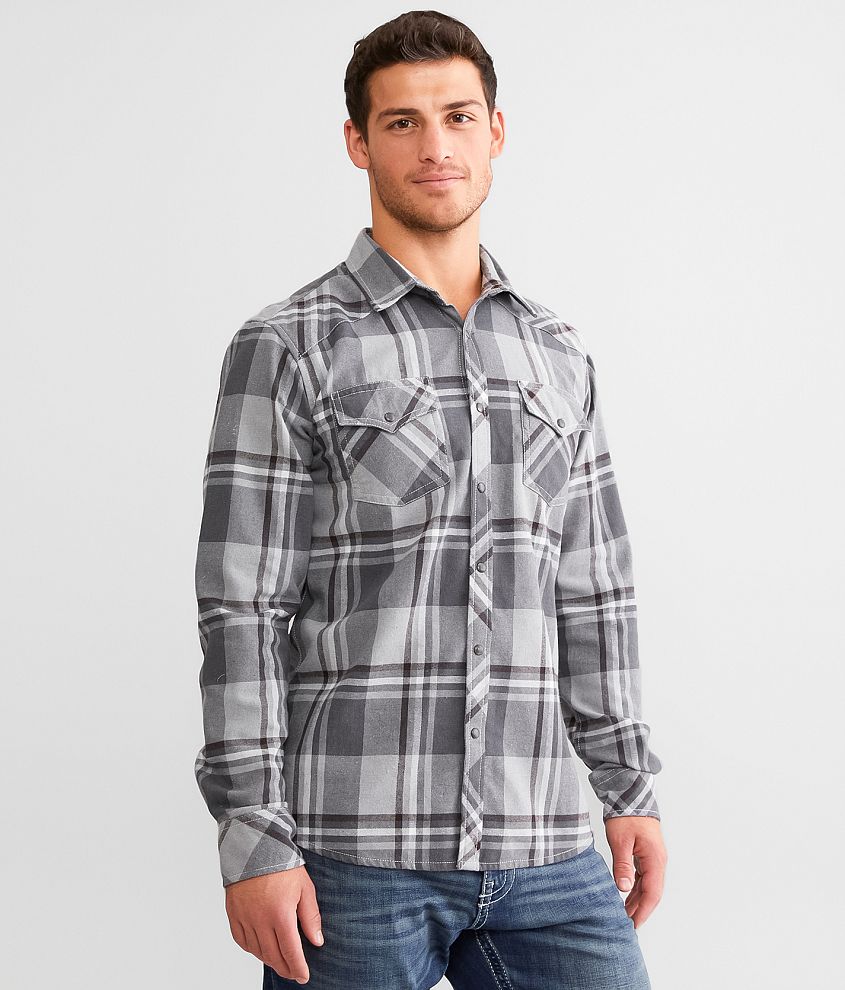 Reclaim Brushed Plaid Standard Shirt - Men's Shirts in Grey Brown | Buckle