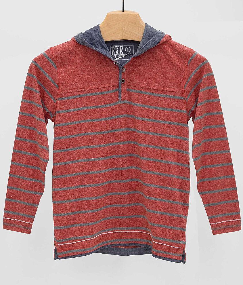 Boys - BKE Vintage Rockwell Henley Hoodie - Boy's Sweatshirts in Red ...