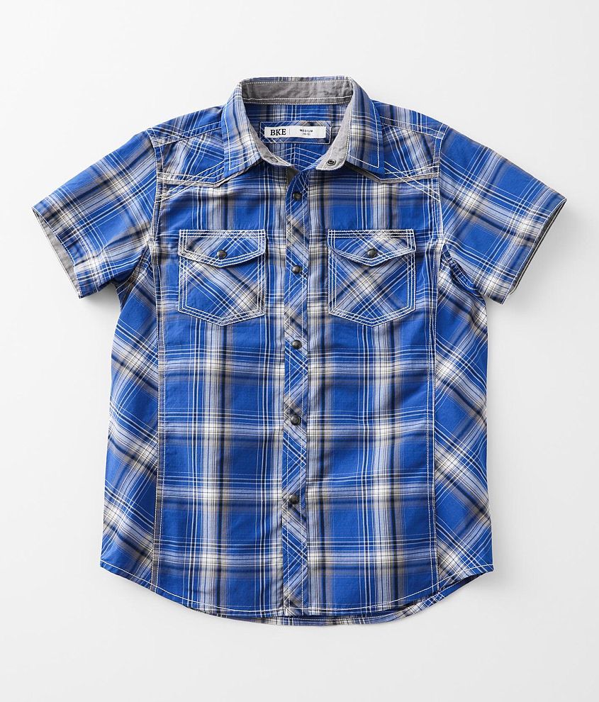 Boys - BKE Plaid Shirt front view