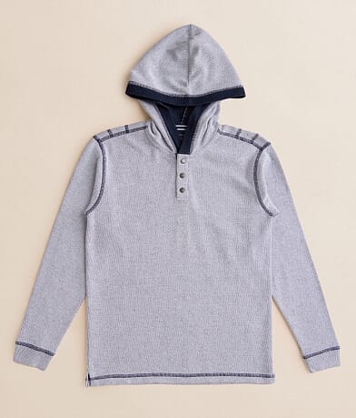 BKE Boys - Textured Henley Hoodie front view