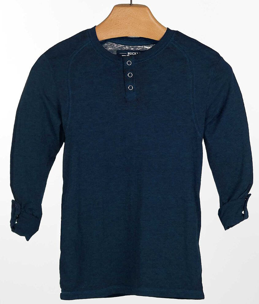 Boys - Buckle Black Something Henley front view