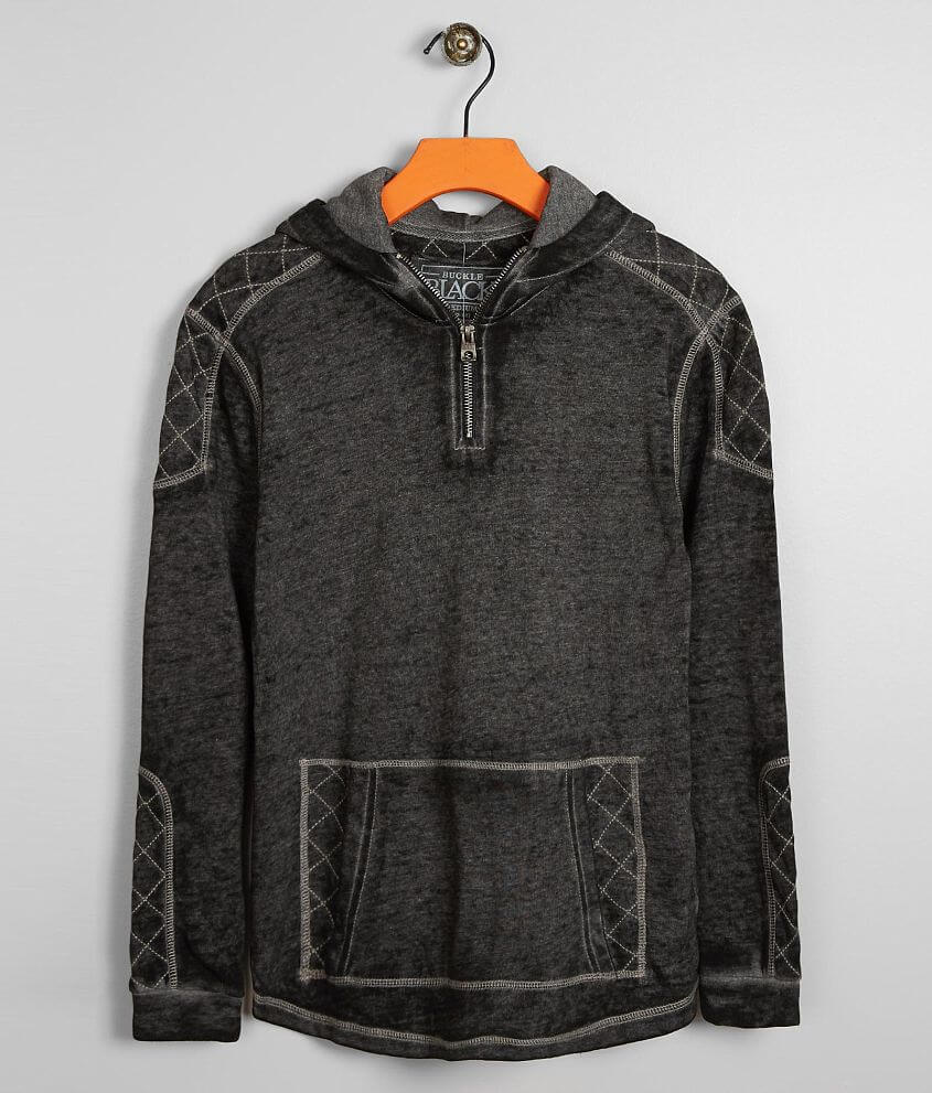 Boys - Buckle Black Quilted Sweatshirt front view