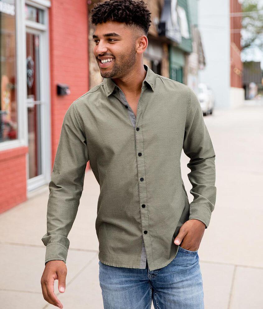 Olive green clearance button down