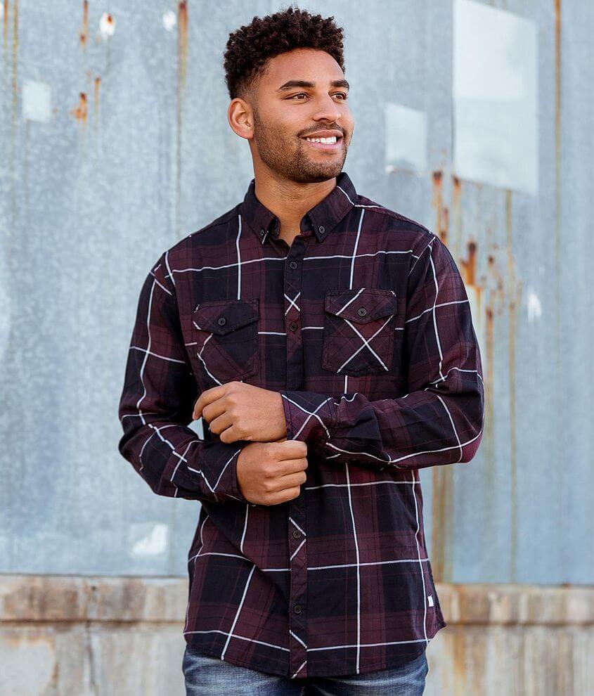 Mens maroon 2025 flannel shirt