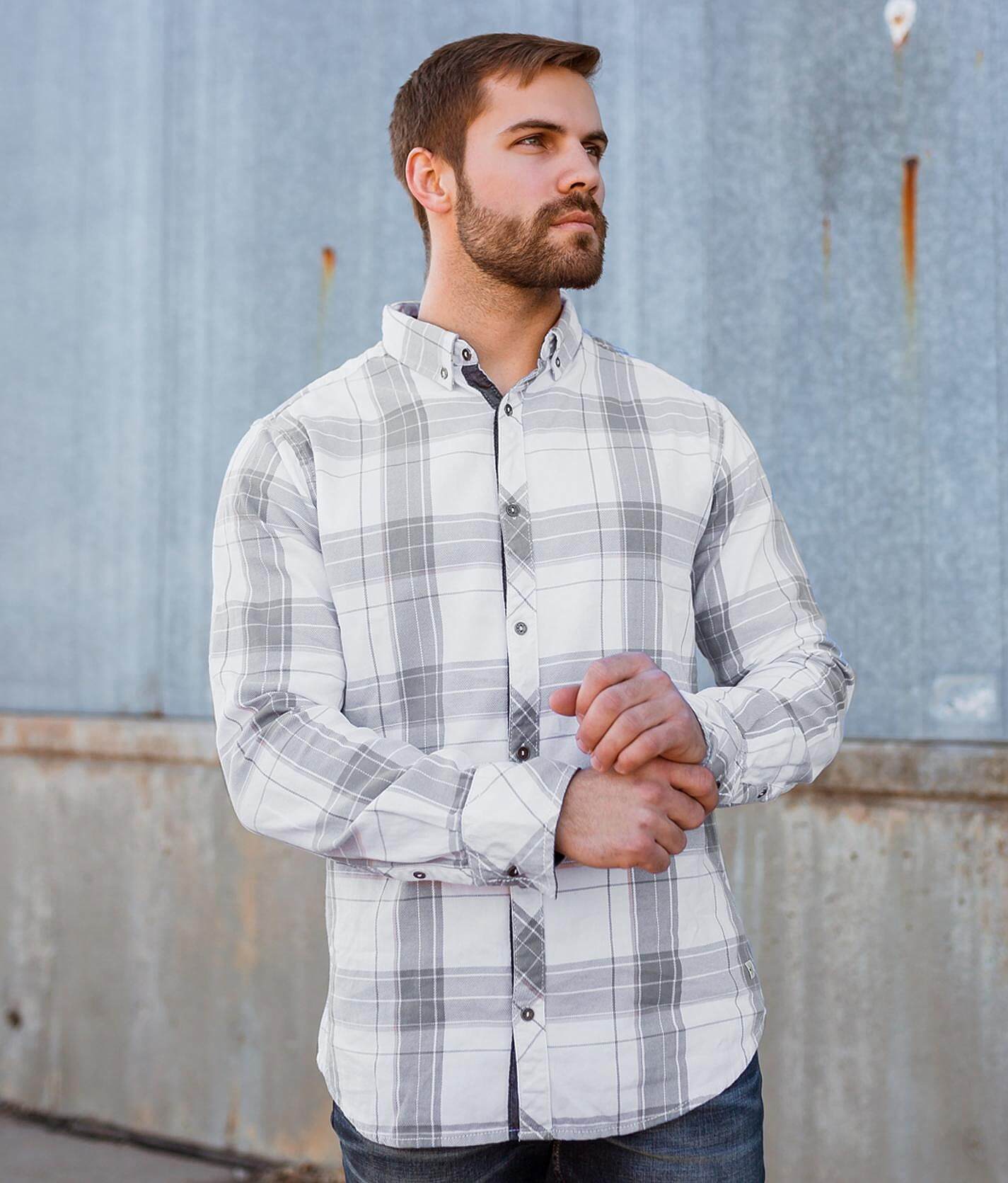 mens white and grey shirt