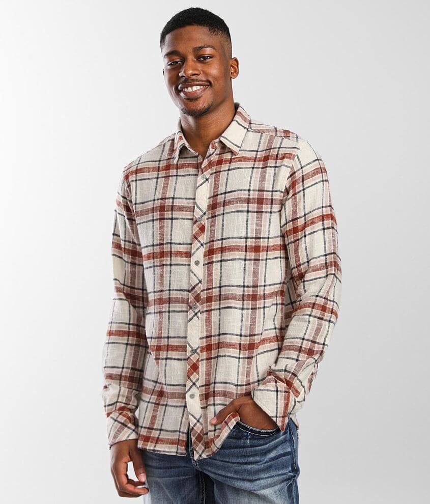 Departwest Plaid Flannel Shirt - Men's Shirts in Cream Rust | Buckle