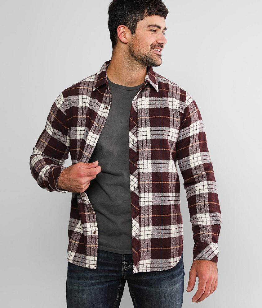 Mens maroon 2025 flannel shirt